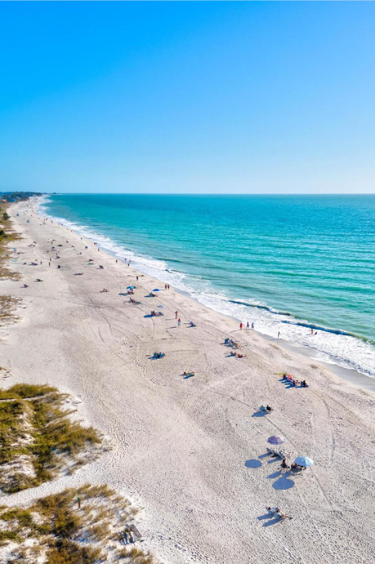 beach view tall image Aeriel view of Anna Maria Island